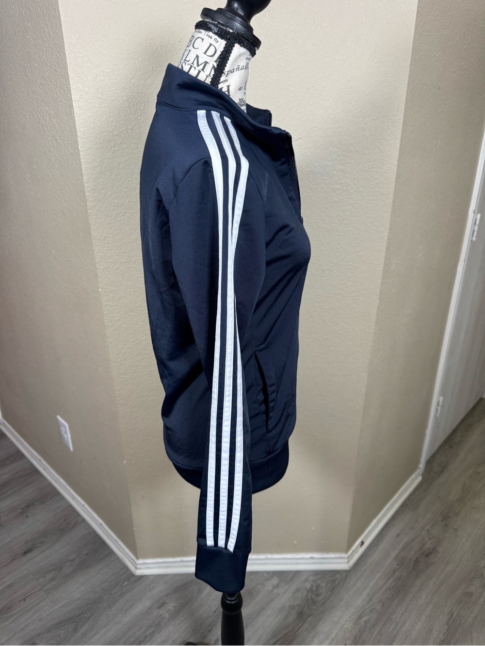 adidas dark blue Zip-Up track jacket with Subtle Logo - Picture 4 of 11